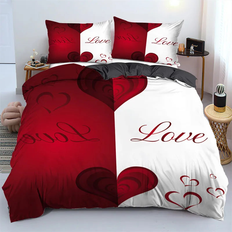 Love Heart Microfiber Bedding Set