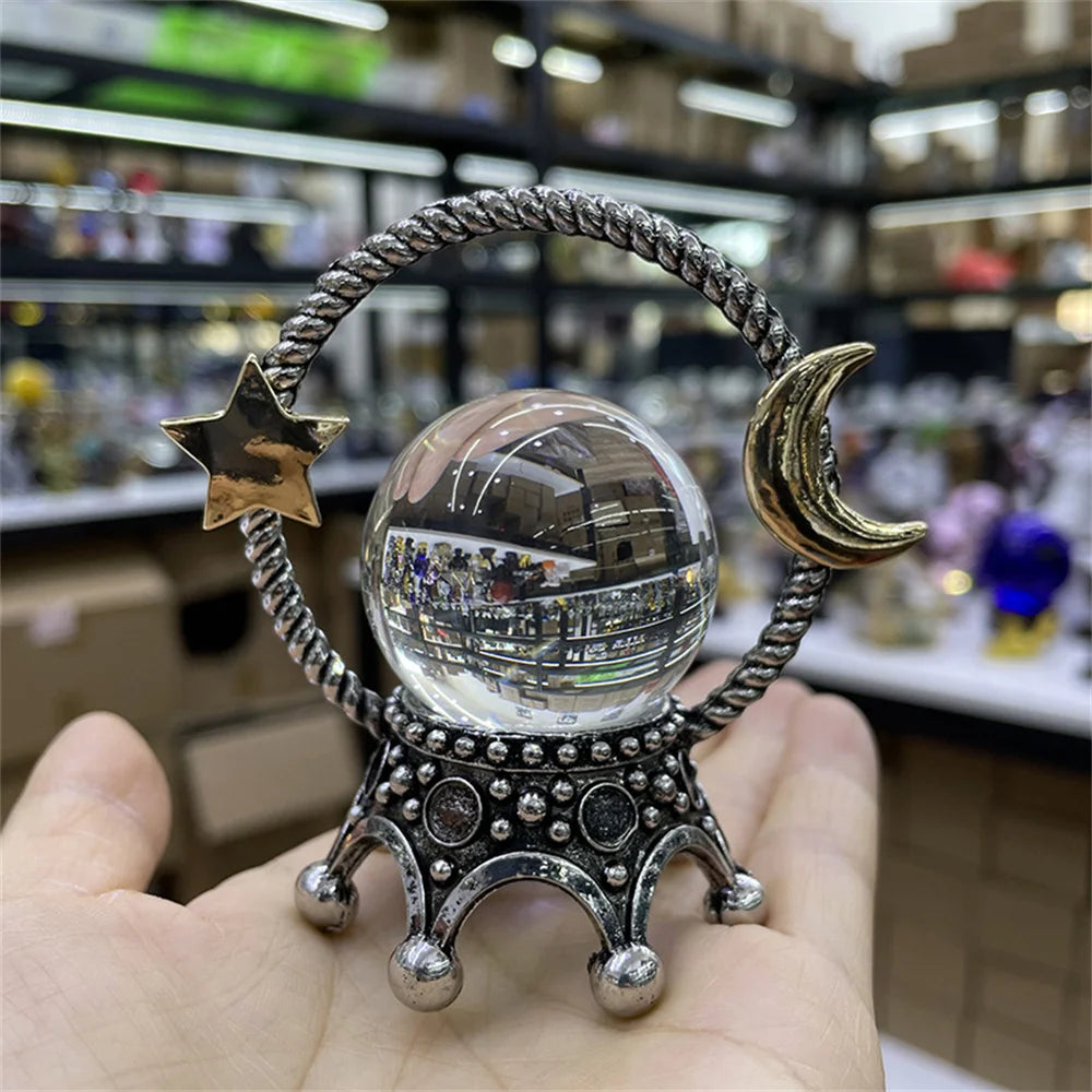 Star Moon Crown Metal Crystal Ball Holder