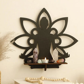 Lotus Buddha Crystal Shelf